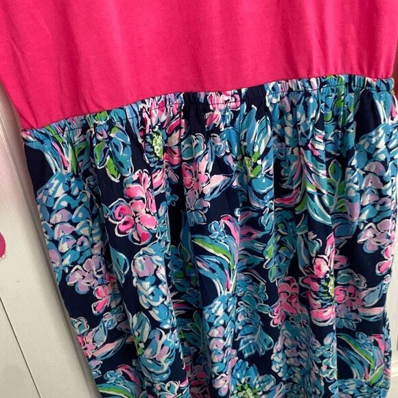 Lilly Pulitzer Girls' Mini Giavanna Dress XL High Tide Navy Pineapple Paradise - Picture 3 of 6